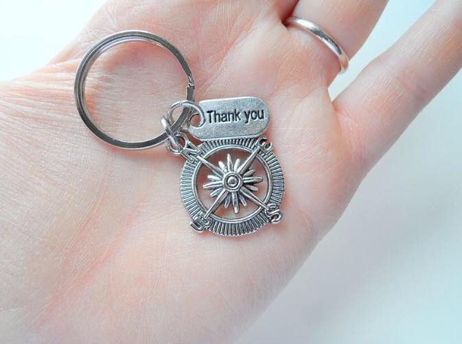 thank you compass key chain for mentor