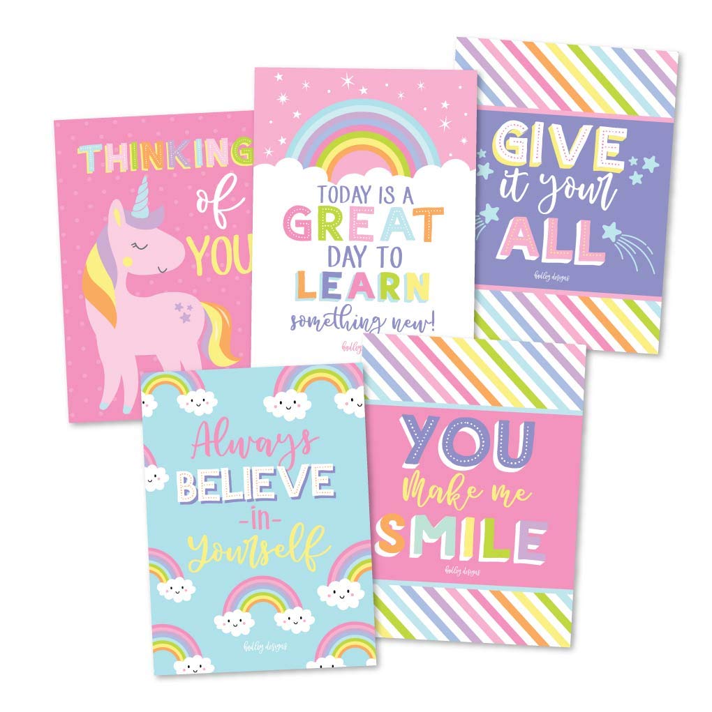 unicorn rainbow lunch box notes