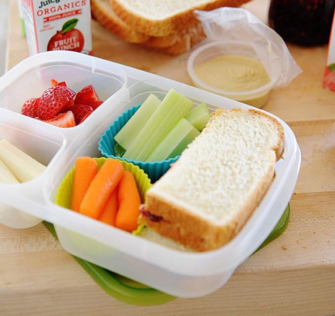 lunch box with silicone cups for healthy school lunches