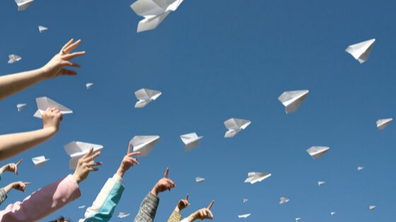 paper airplanes set a goal and let go if it's not right for you