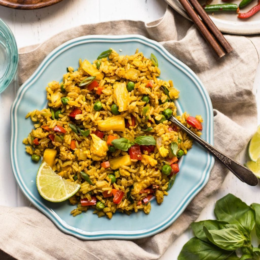 easy dinner of pineapple fried rice