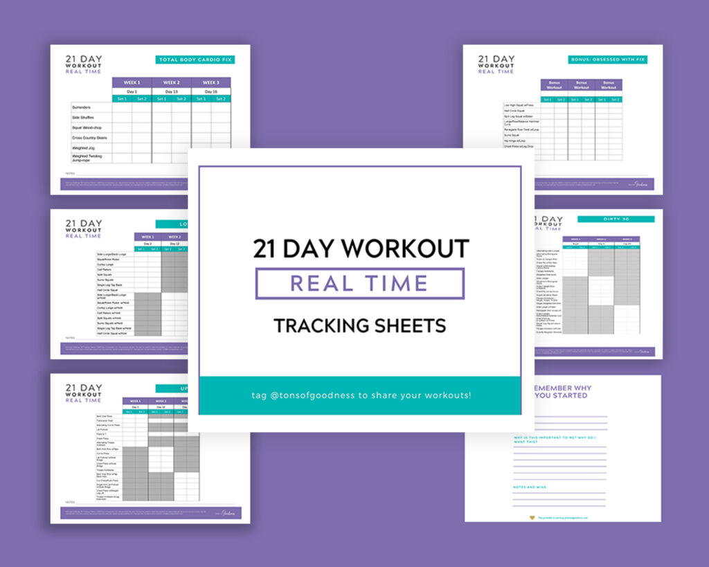 21 day fix real time tracking sheets