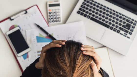 mental health awareness at work - stressed woman