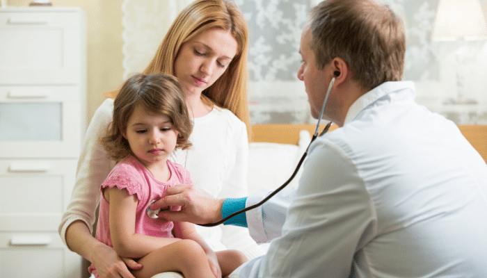 child at the doctor's office