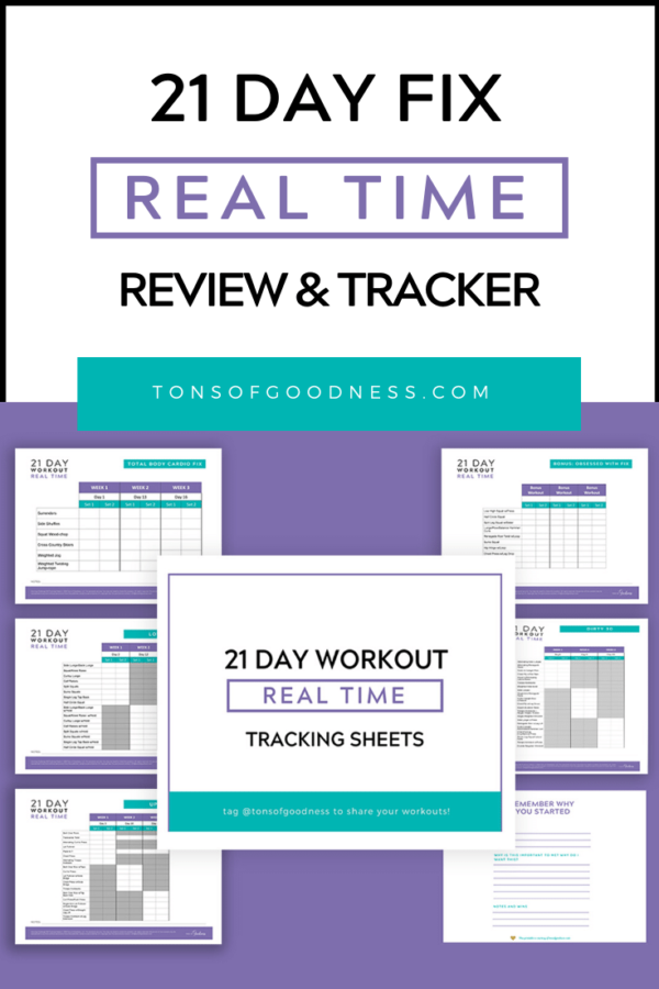 21 Day Fix Real Time Review and Tracking Sheets ⋆ Tons of Goodness