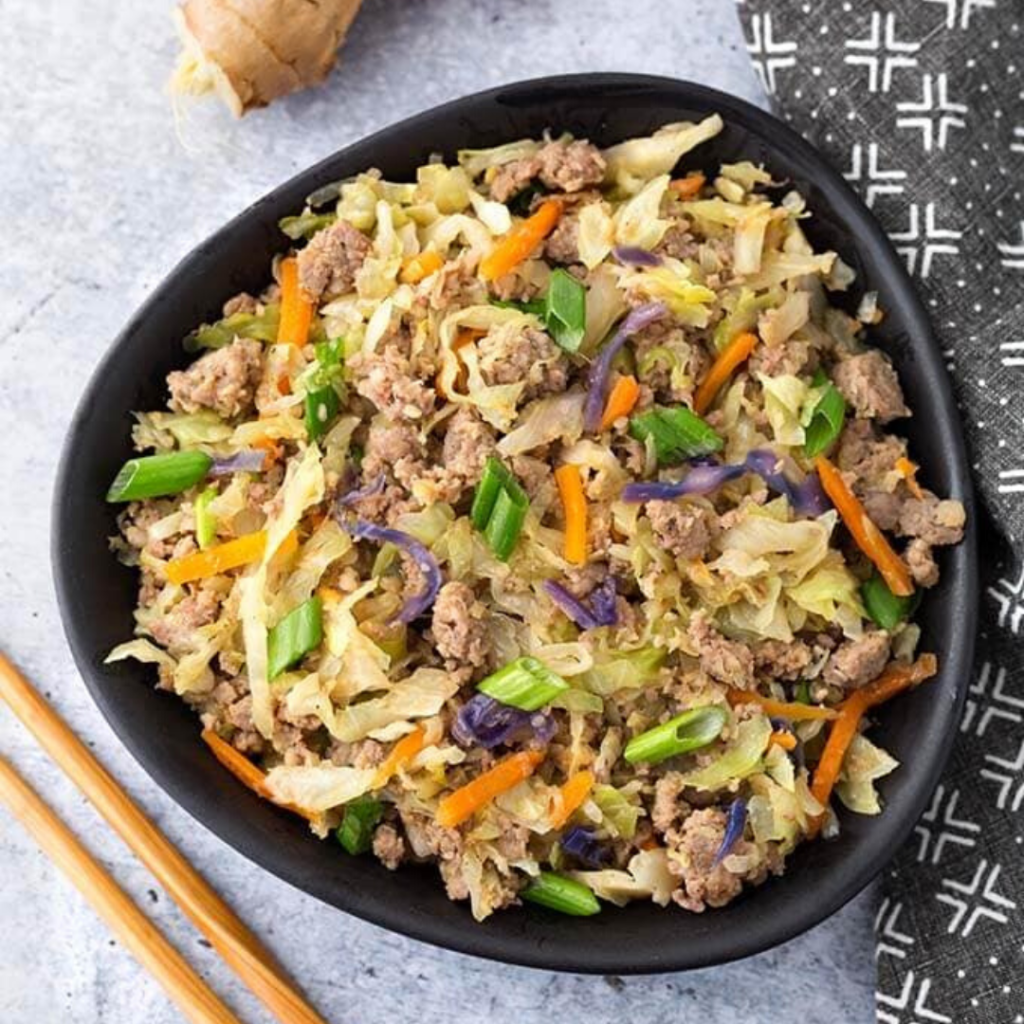 instant pot egg roll in a bowl
