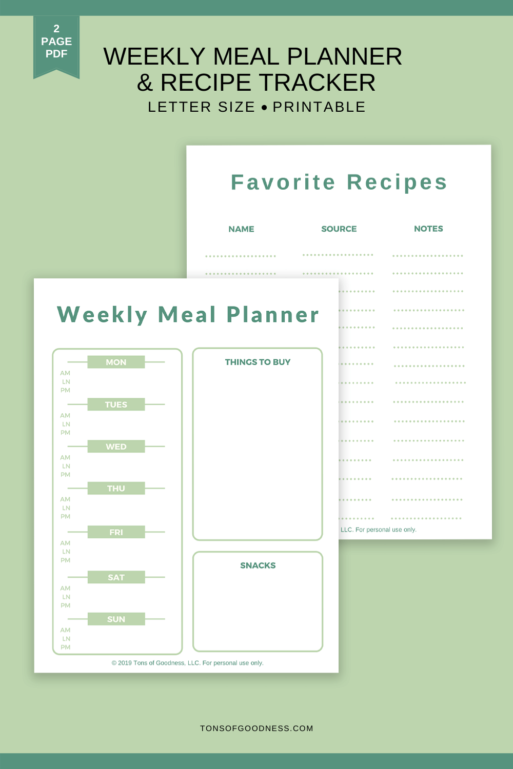 free healthy meal planner