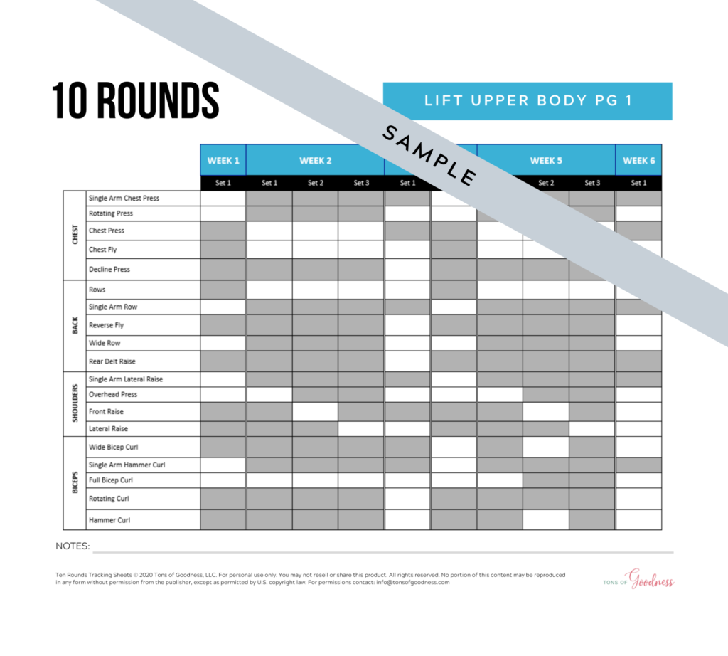 10 Rounds Tracking Sheets and Posters ⋆ Tons of Goodness