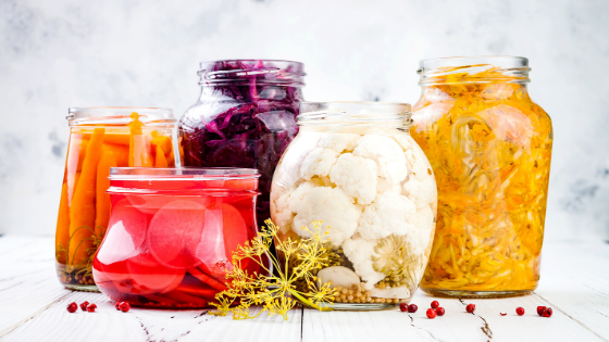 vegetables in jars