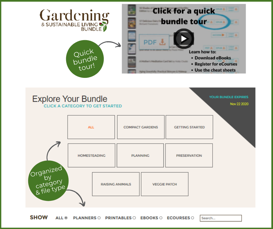 screenshot of gardening bundle