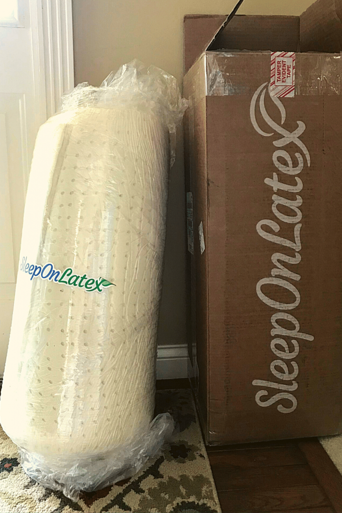 latex mattress topper in package
