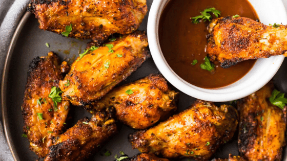 chicken wings with barbecue sauce