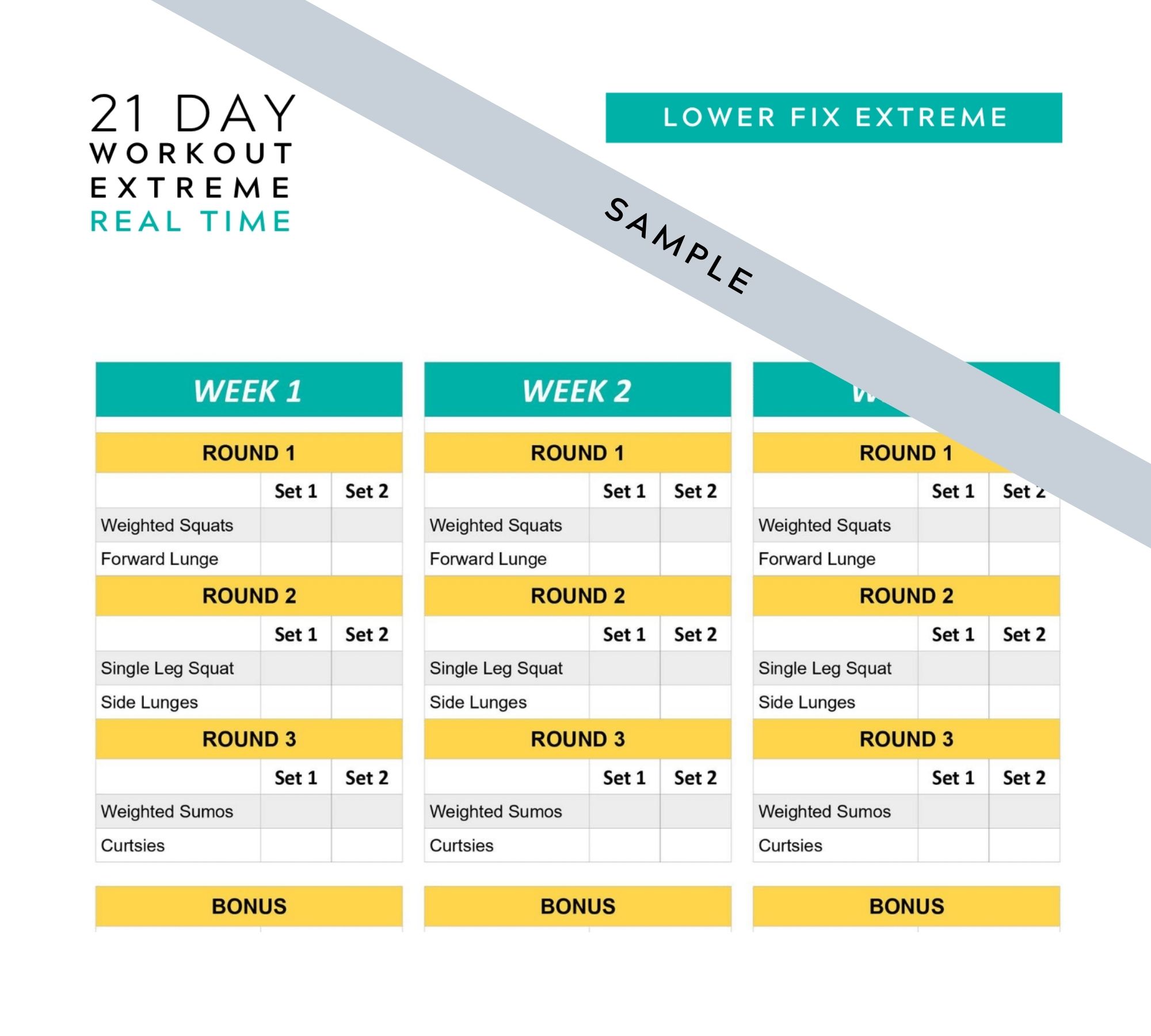 21 day fix extreme workout schedule