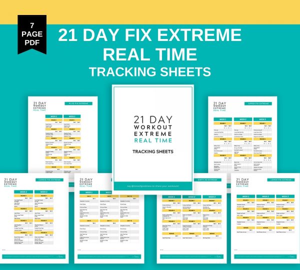 21 day fix extreme real time tracking sheets