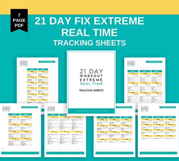 21 Day Fix EXTREME Real Time Printable Tracking Sheets