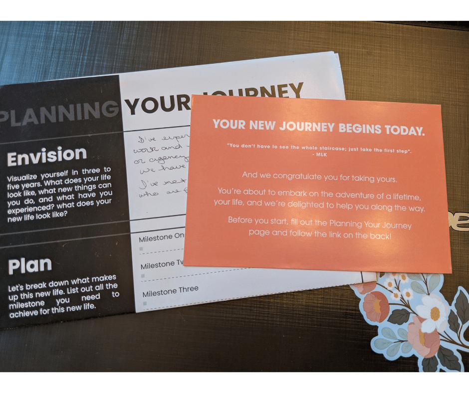 The novel of you insert cards linking to email or text signup